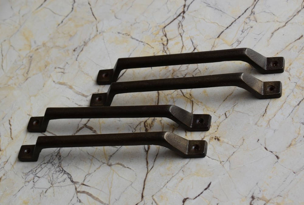 Rustic Vintage Cast Iron Barn Door Handle Cabinet Gate Handle Pull 4 Pcs