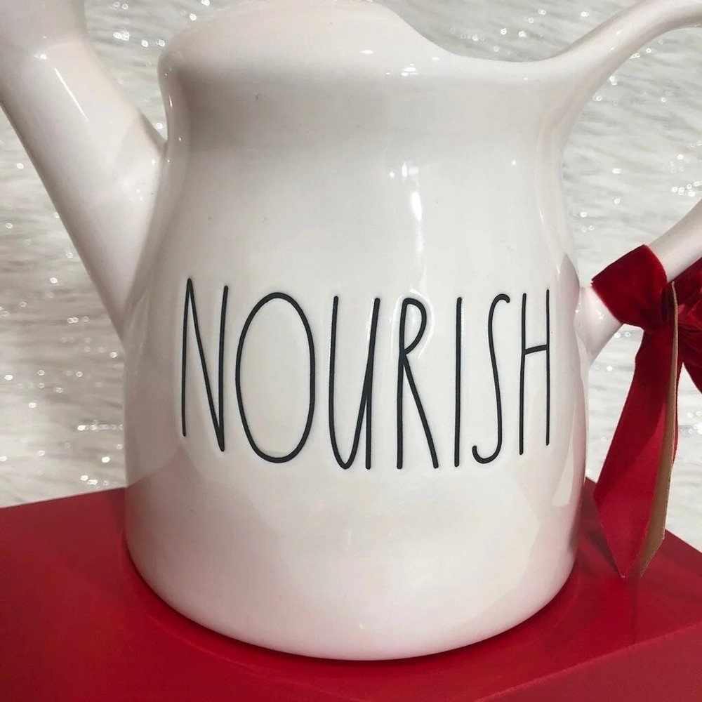 Rae Dunn Watering Pitcher White Ceramic New