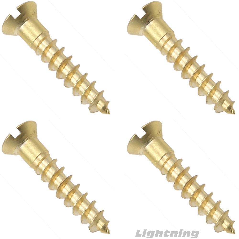 #5 x 3/4" Solid Brass Flat Head Slotted Wood Screw Qty 100