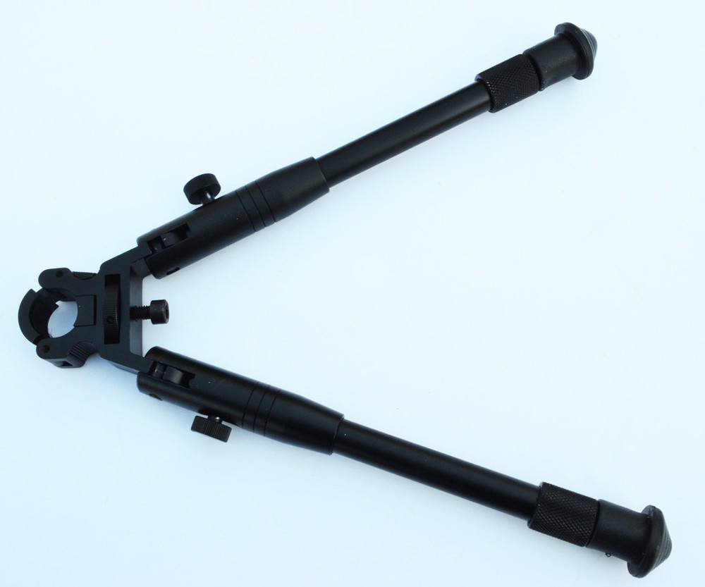 Barrel Mounting Bipod for rifles Extentable & Foldable legs Solid metal BLACK