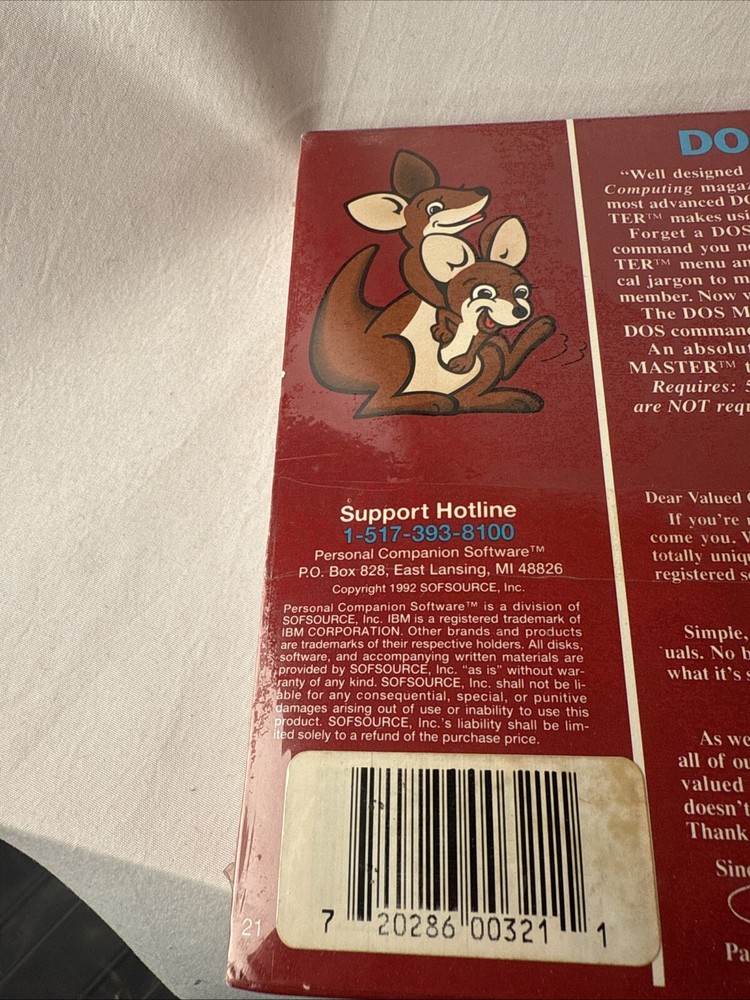 DOS Master By Steve Green 3 1/2” Pc Program