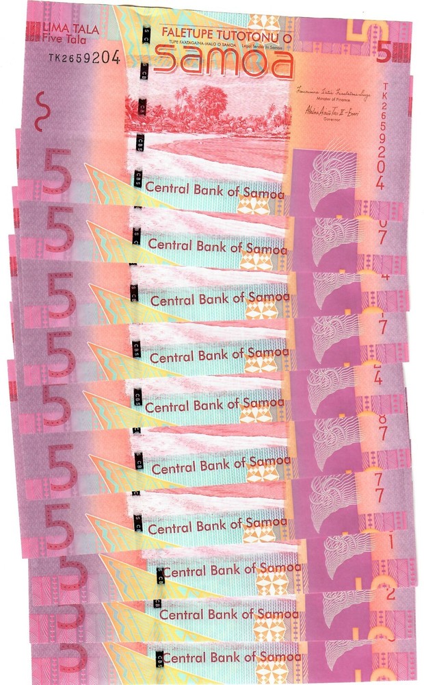 Samoa 10x 5 Tala 2012 UNC