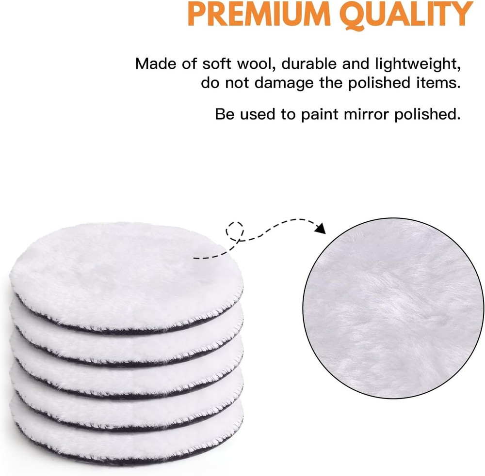 Wool Buffing Polishing Pad Drill Attachment