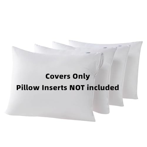 4 Pack Waterproof Down Feather Proof Pillow Protectors with 4 Pack King (20x36)