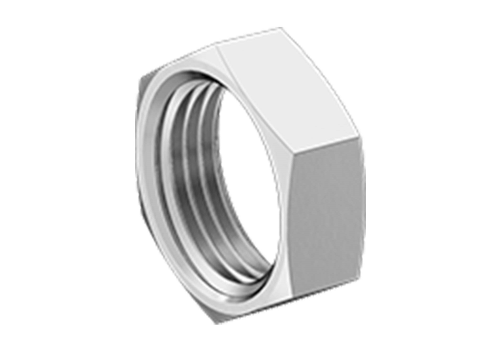 Pipe Lock Nut, 1" NPT, Low-Pressure Chrome-Plated Brass Threaded Pipe Fitting