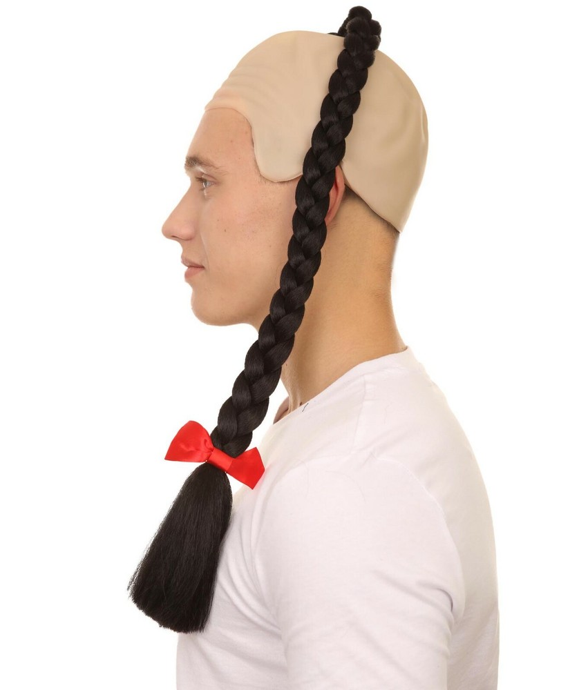 Kung Fu Master Mens Wig | Black Braid With Wig