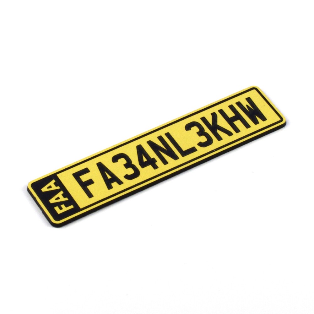 FAA DRONE REGISTRATION TAG STICKER, ENGRAVED
