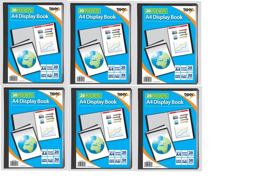 20 A4 Pocket Presentation Display Book - Black