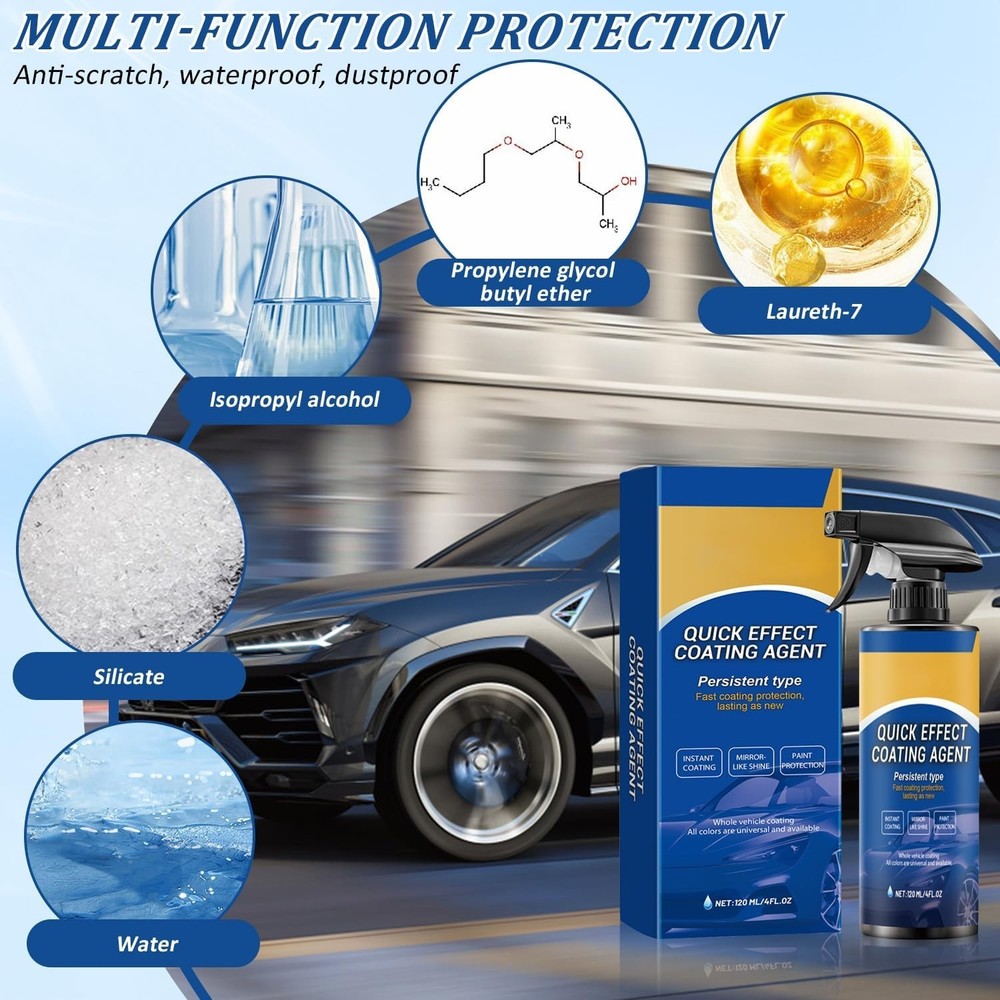 Multi-Surface Quick Effect Car Coating Spray - Effortless Shine & Protection