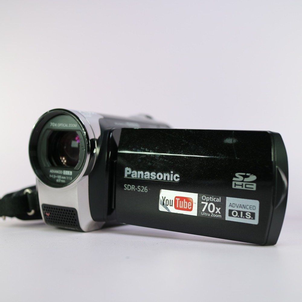 Panasonic SDR-S26 Handheld Digital Camcorder Black Tested Full Working Set