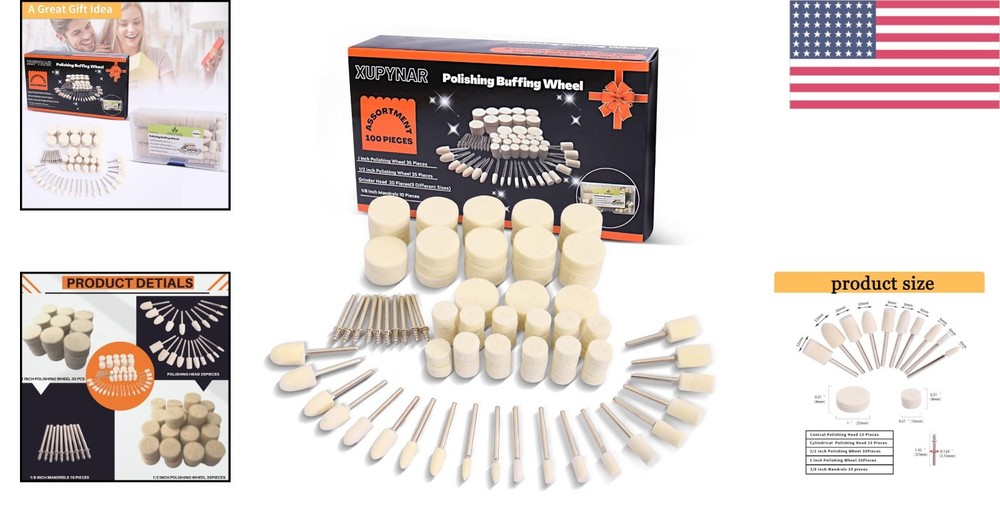 Versatile 100PC Dremel Buffing Wheels for Ultimate Shine - Easy Use & Reusable