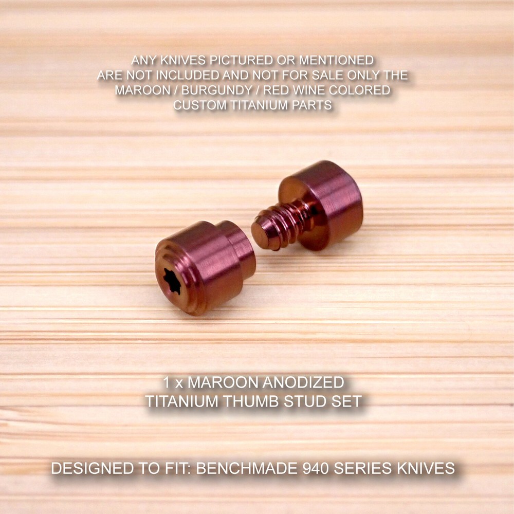 Benchmade 940-1 Osborne Custom Titanium Thumb Stud Anodized - RED WINE / MAROON