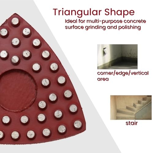 Triangular Diamond Grinding Pads for Corner Edge, 3 Inch Metal Bond Dots 60#