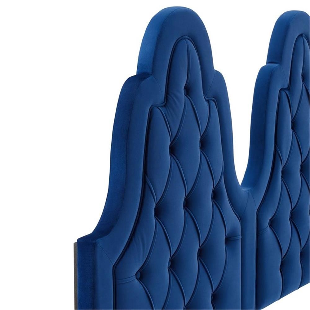 Modway Augustine Tufted Performance Velvet Twin Headboard in Navy