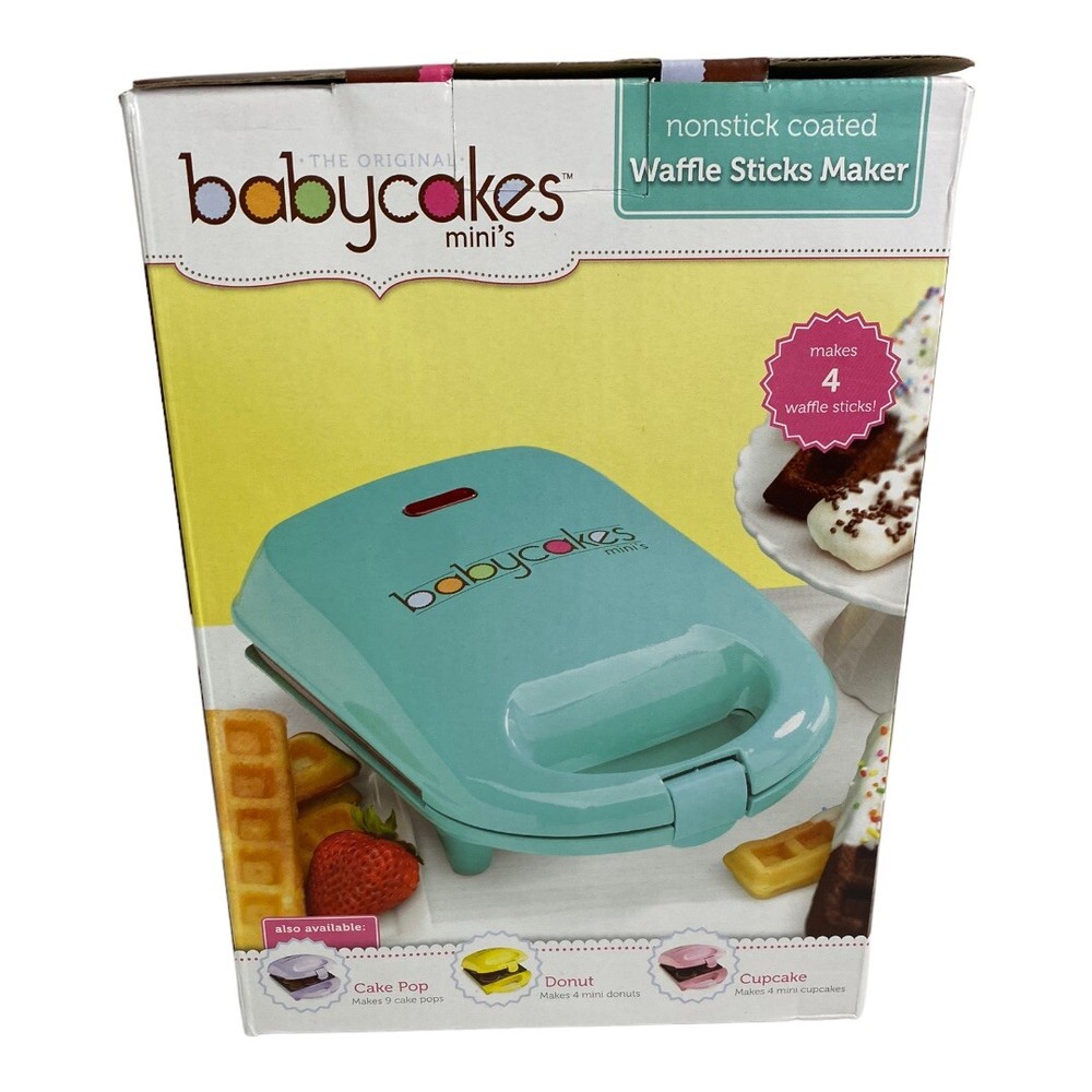 Babycakes Waffle Stick Maker Mini Blue Gift NEW