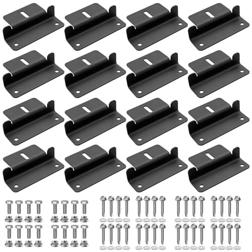 16PCS Solar Panel Mounting Z Brackets, Aluminum Solar Panel Mounting Black