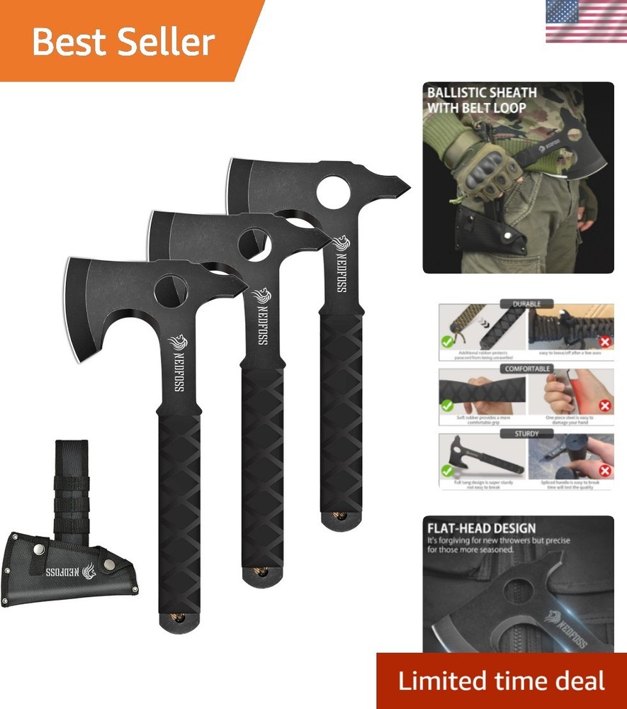 Durable 3-Pack Throwing Hatchet Set with Protective Sheath – For Competitions