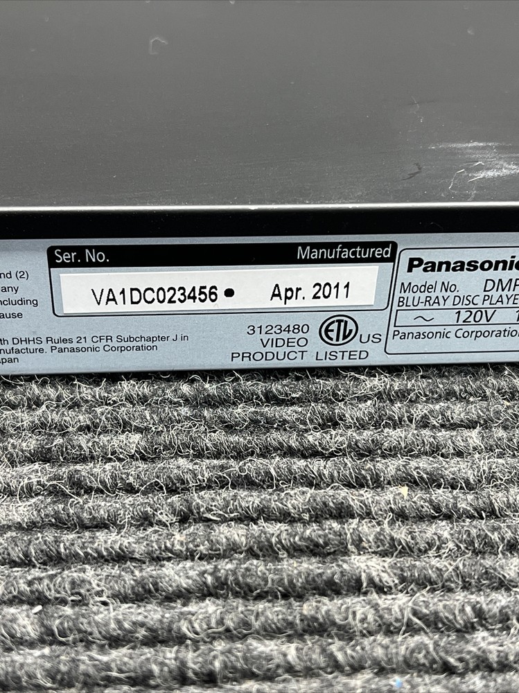 Used Panasonic DMP-BD75 Blu-ray Player - No Remote - Tested