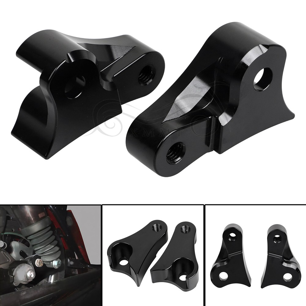 Black 1'' Drop Lowering Block Brackets For Harley Touring Electra Glide 08-23