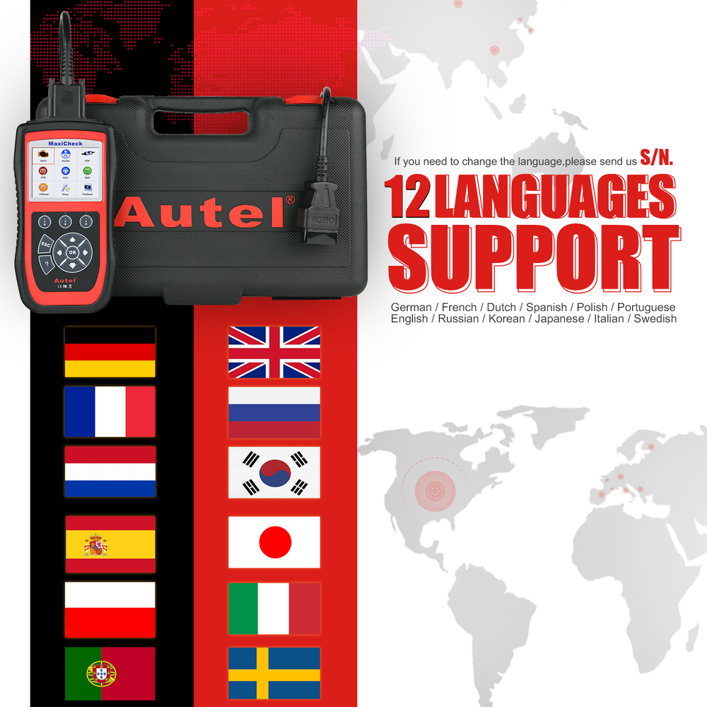 Autel MaxiCheck Pro ABS SRS Brake OBD II Diagnostic Tool Code Scanner
