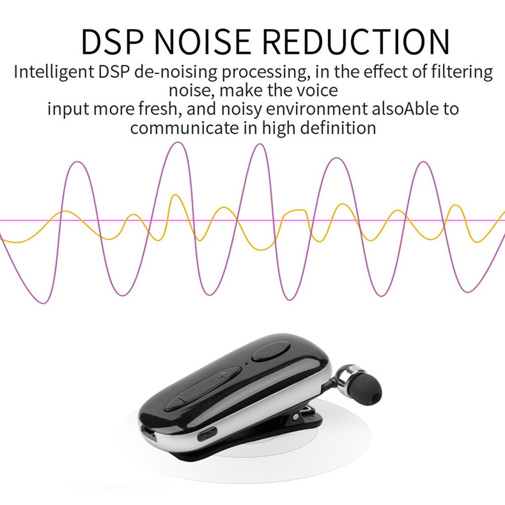 Wireless Bluetooth Earpiece Hands-free Call Headset with Mic for Driver Driving
