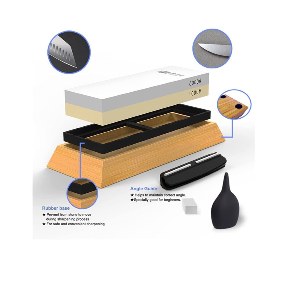 Double Sided Ceramic Combination Sharpening Stone - 1000/6000 -TG2015