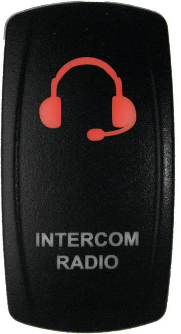 Dragonfire Laser Etch Dual LED Switch - Intercom Radio On/Off - Red 522627