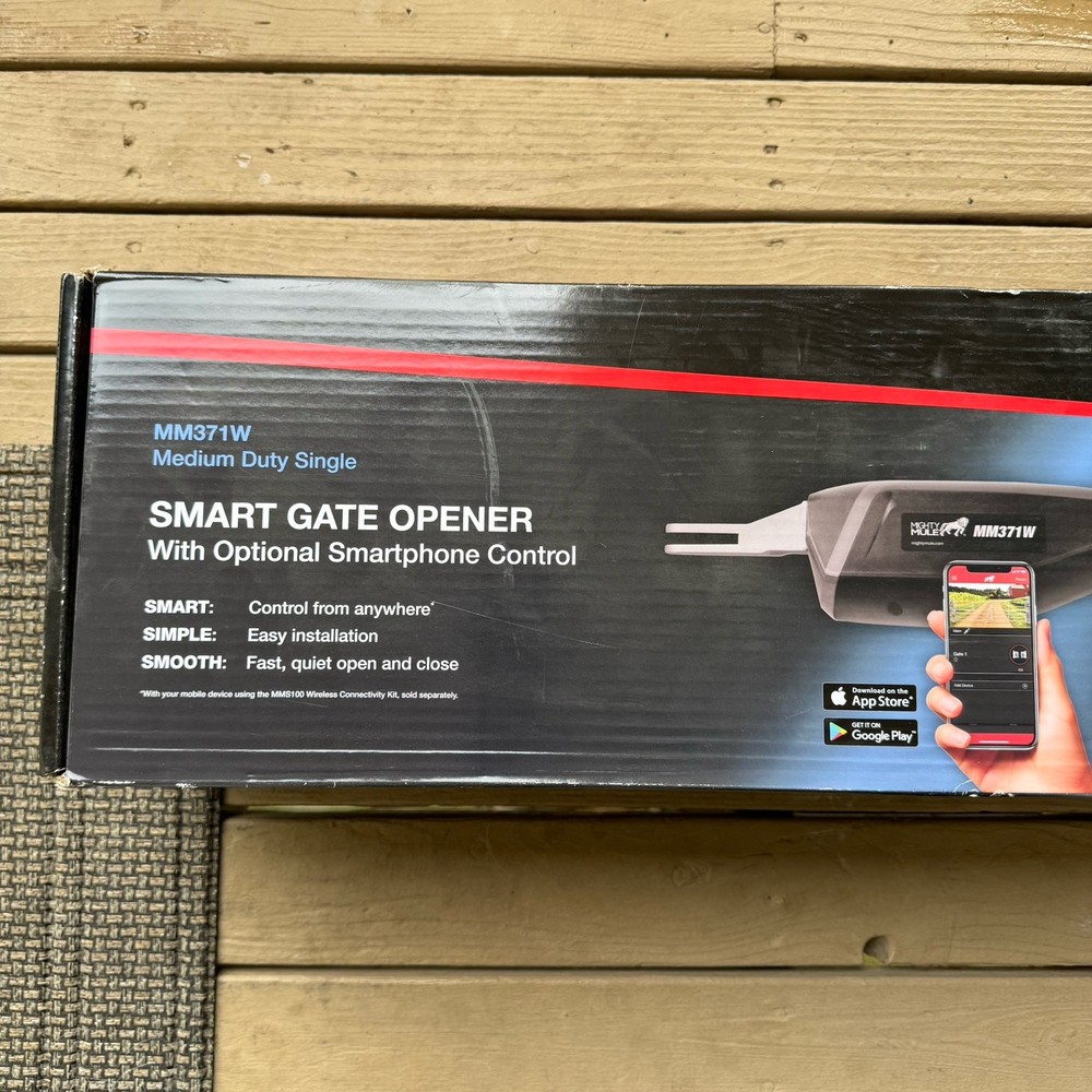 NEW - MIGHTY MULE MM371W SMART AUTOMATIC SINGLE GATE OPENER