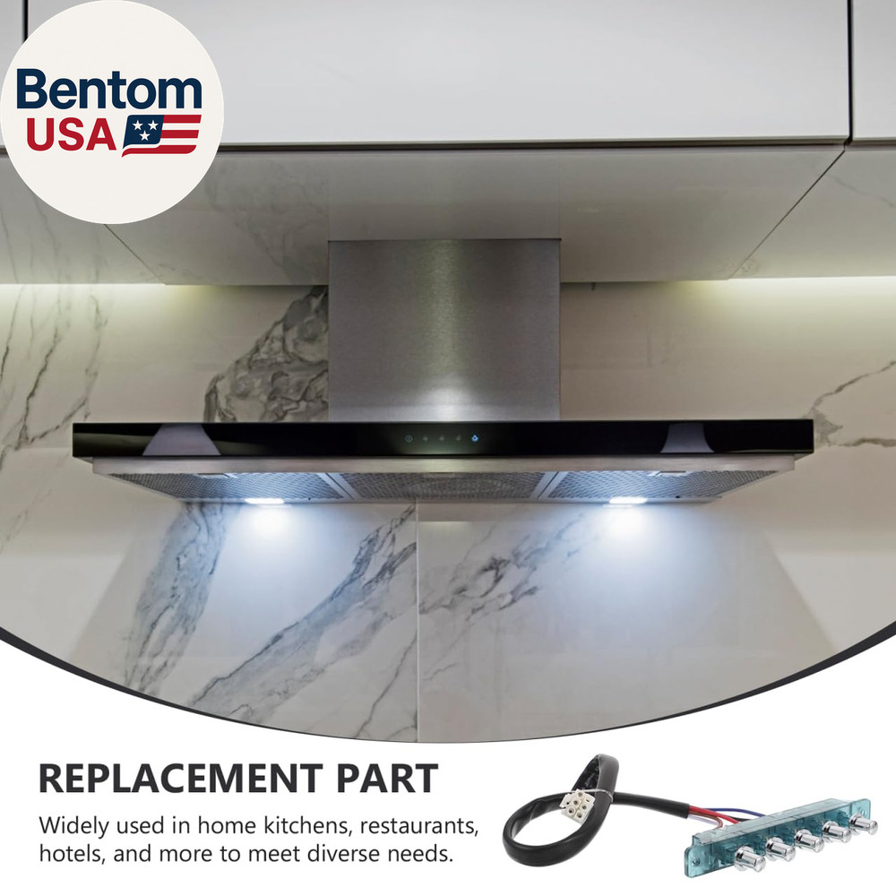 Range Hood Switch Button Replacement,5-Button Mechanical Control Panel, Size Mat