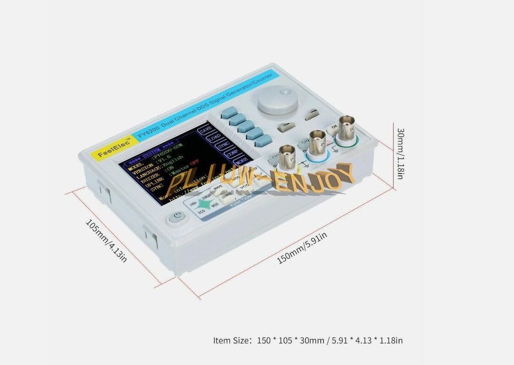 FeelElec FY6200 20MHz 3.2" LCD DDS 2CH Signal Source Generator Frequency Counter