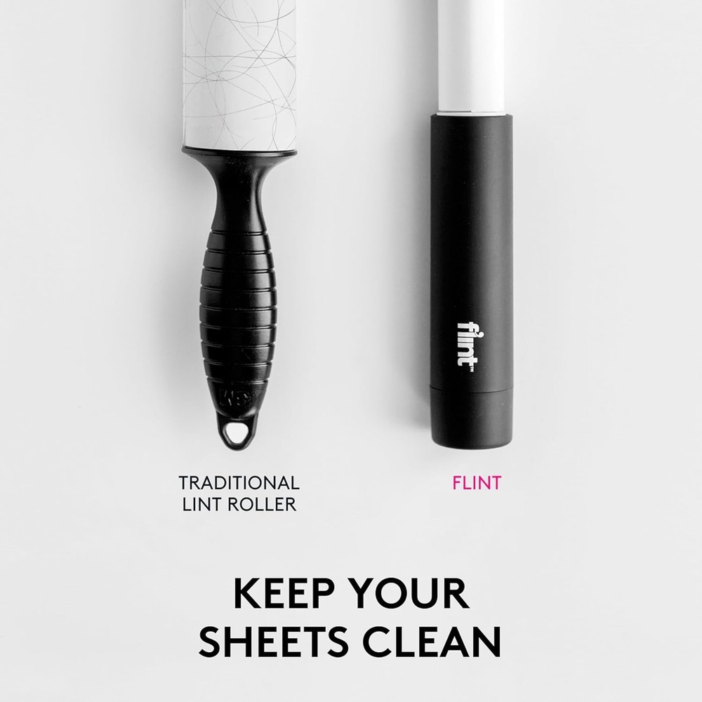 Classic Black Retractable Mini Lint Roller with 30 Extra Sticky Sheets, Small...
