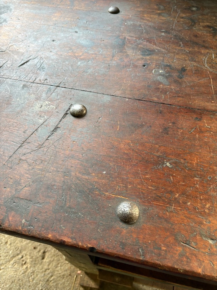 Carpenter /Mechanic work bench/table. Vintage, solid wood. 63" l