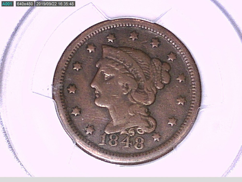 1848 Large Cent PCGS VF 20 27870912 Video