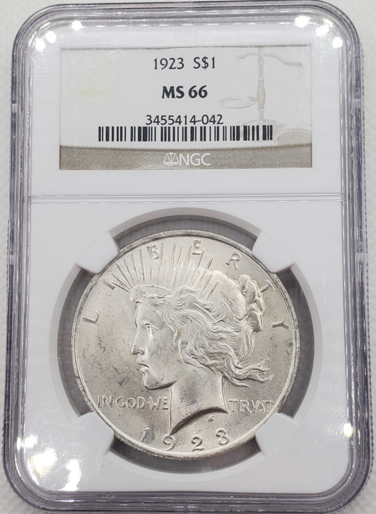 1923 Peace Silver Dollar NGC MS66