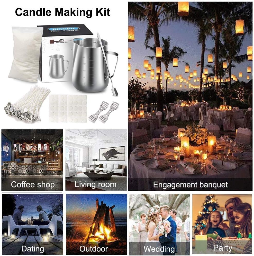 Candle Making Kit Soy Wax DIY Tools Complete Includes Pouring Pot Wicks Wick ...
