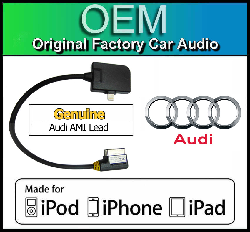 Audi Q7 iPhone 7 lead cable, Audi AMI lightning adapter, iPod iPad GENUINE Audi