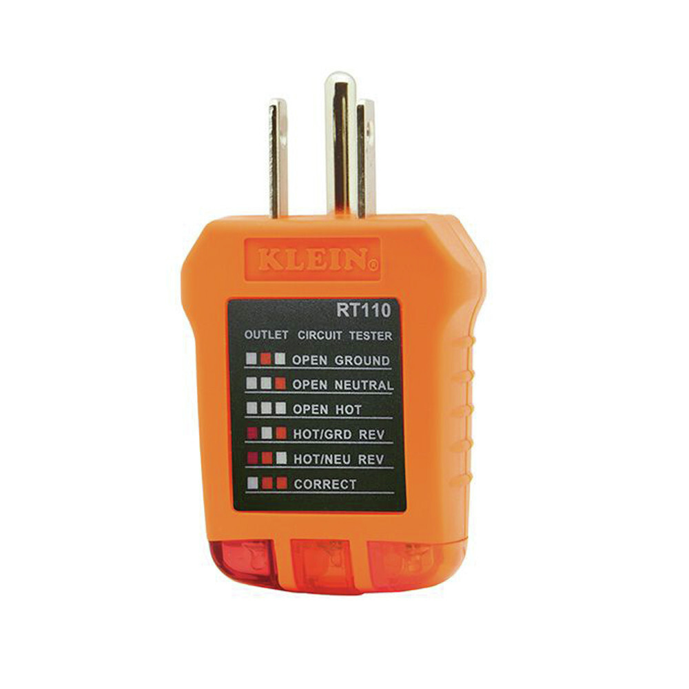 Klein Tools RT110 AC Electrical Receptacle Outlet Tester New