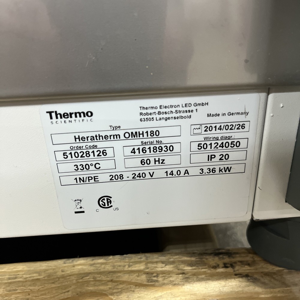 Thermo Scientific Heratherm OMH 180 Oven