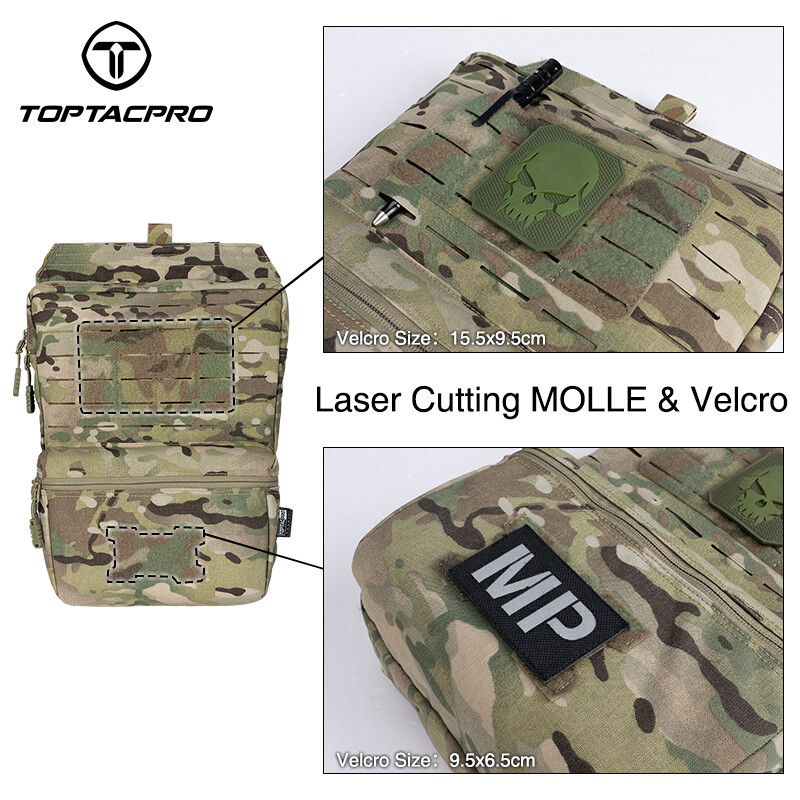 TOPTACPRO Tactical Hydration Backpack 2L MOLLE Water Bag Hydration Pouch Airsoft
