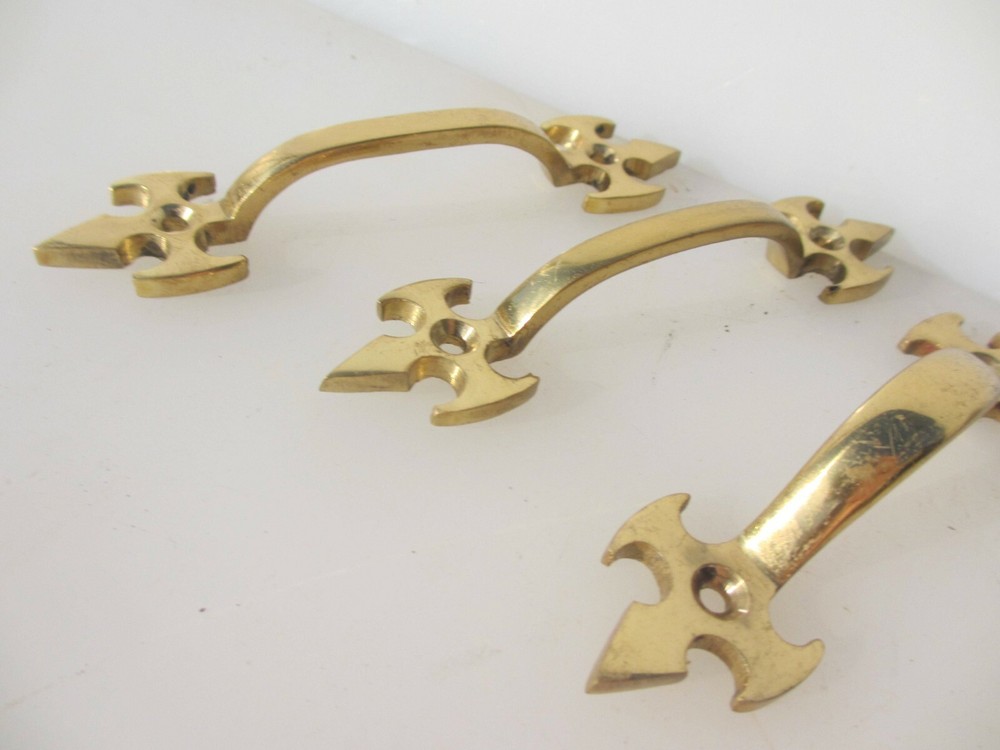Brass Drawer Handles Cupboard Pulls Cabinet Fleur