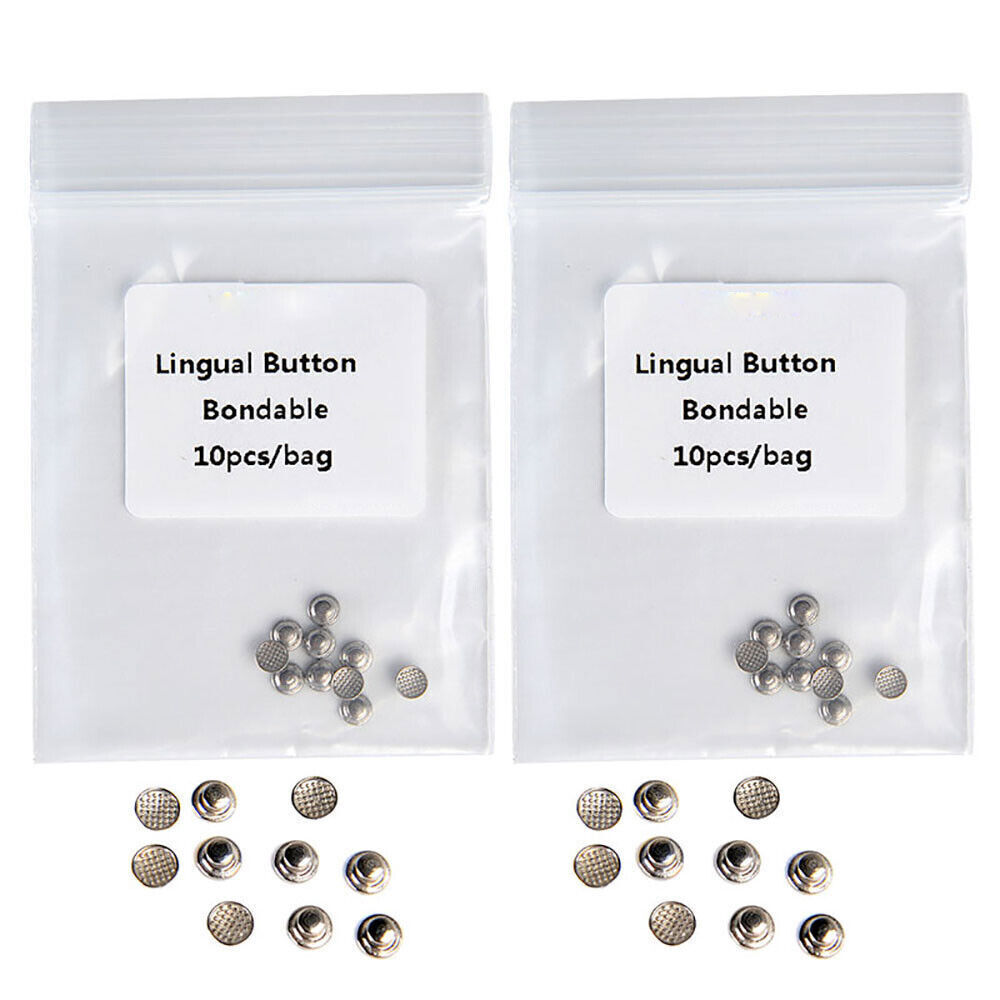 AZDENT Dental Orthodontic Lingual Buttons Bondable Round /Rectangular Base