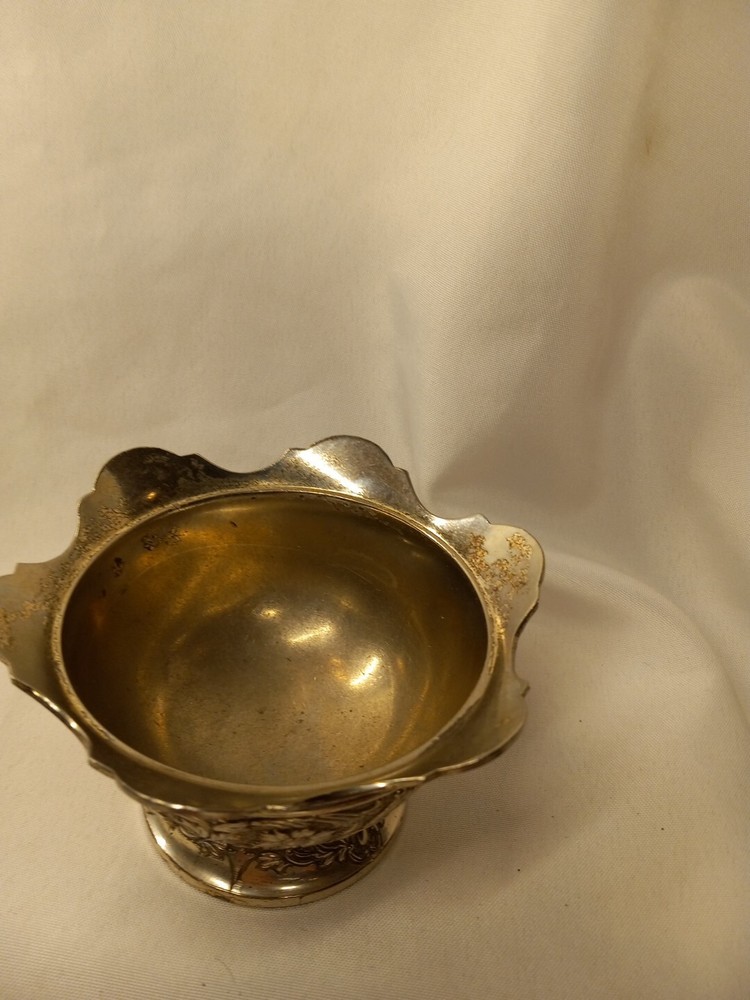 Silver Plate Bowl With Damage Has Mark But Cant Identify