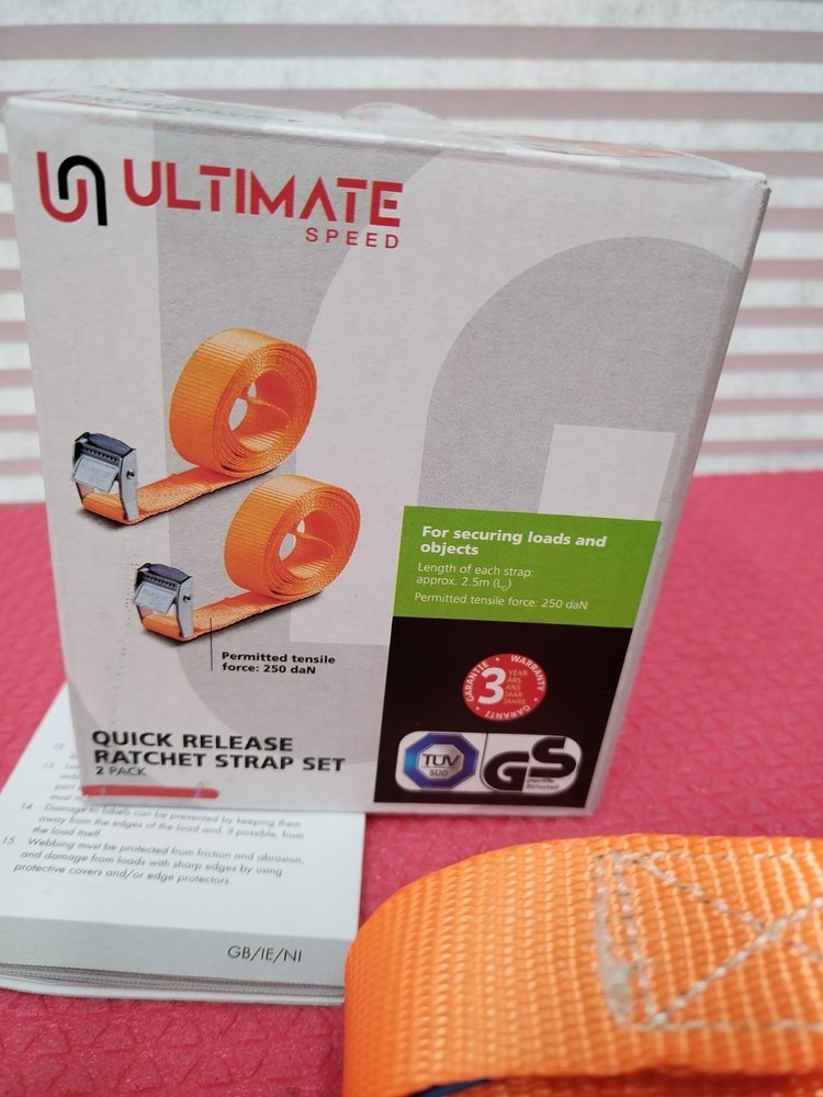 ULTIMATE SPEED TIDE & QUICK RELEASE RATCHET STRAP SET 2 PACK 2.5M 250daN 🚗🔩