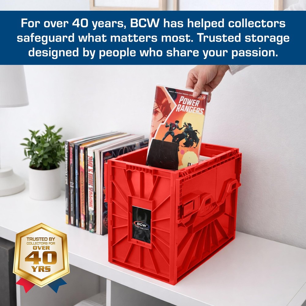 Short Comic Book Bin | Holds 150 Comics | Stackable Plastic Storage | Acid-Fr...