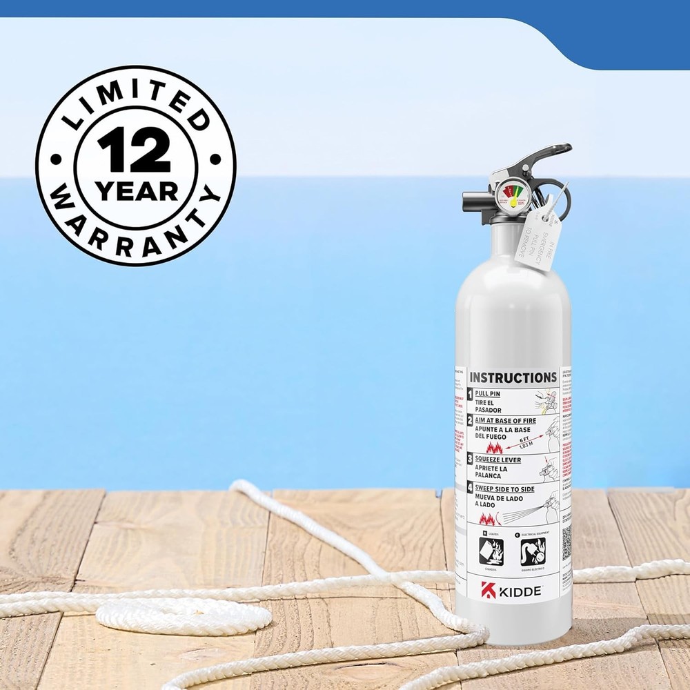 Kidde Fire Extinguisher for Boats, Single-Use 5BC