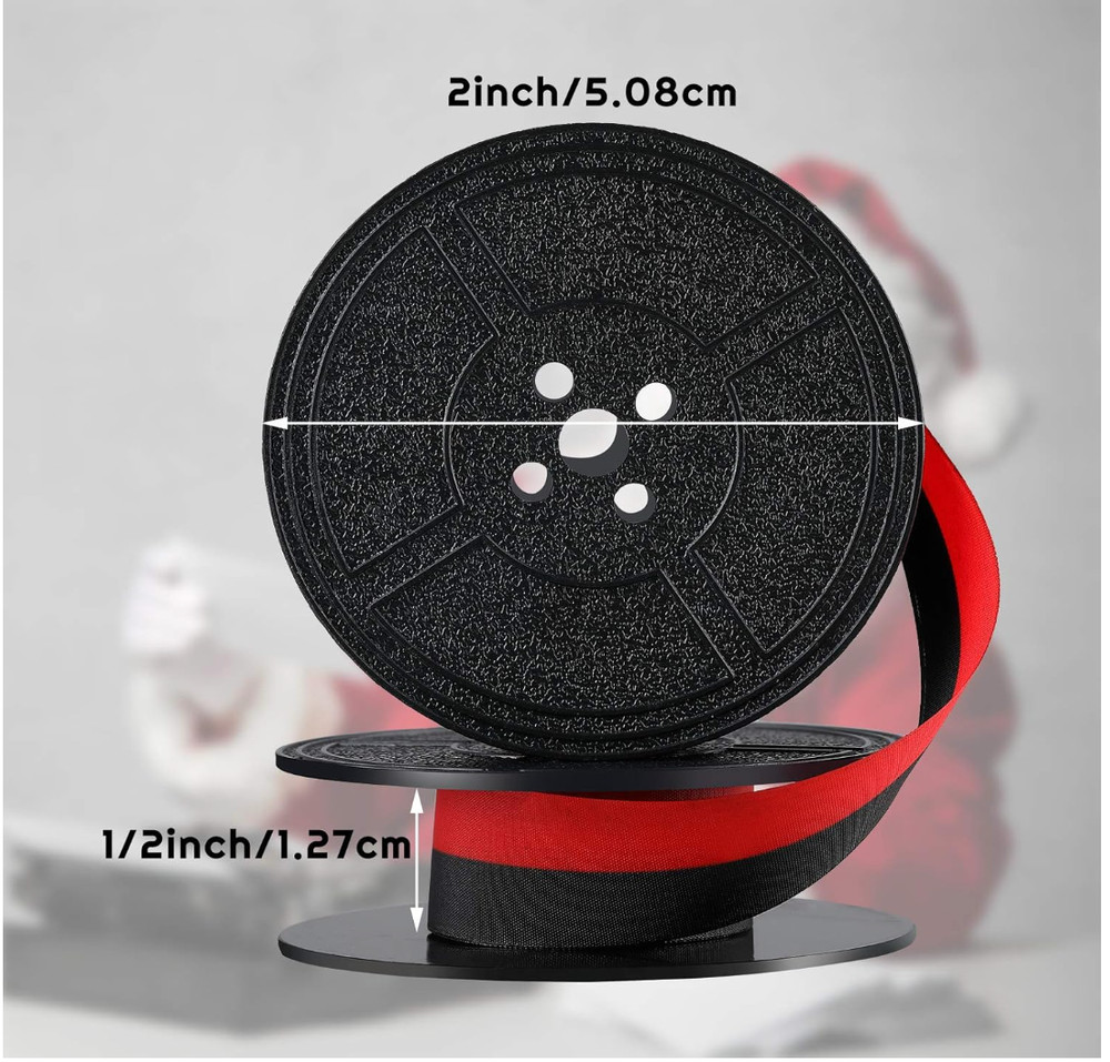 Universal Typewriter Ribbon Twin Spool Replacement Pack - Black Ink (2 Pcs)