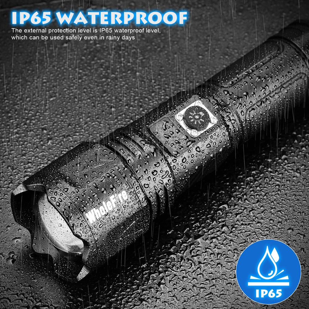 1000000 Lumens LED High Powerful Flashlight Super Bright USB Rechargeable Torch