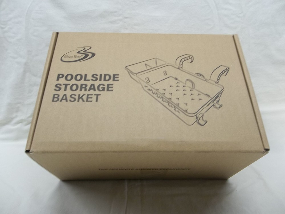 BLUE BAY POOLSIDE STORAGE BASKET 2 SETS WITH CAN/CUP HOLDERS AND HOOKS