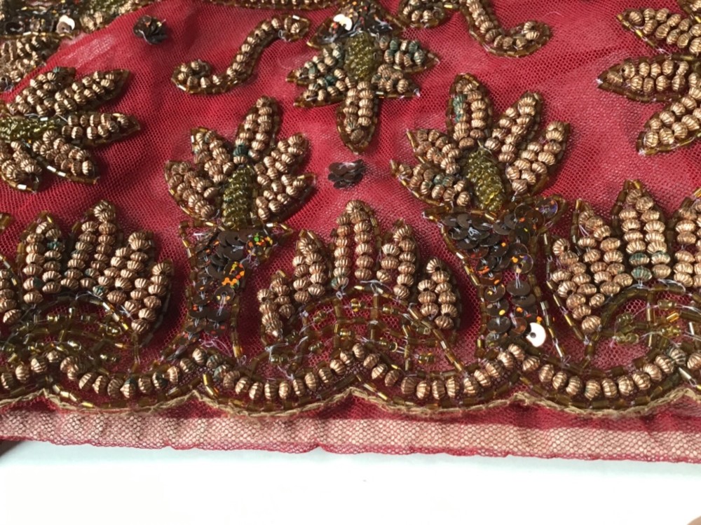 Vintage Hand Beaded Fabric Tissue Box Cover