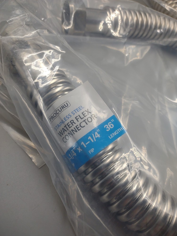 Procuru #6WFF36-B Water Flex Connector 1-1/4" FIP x 1-1/4" FIP x 36" 2-Pack